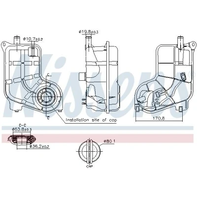 Image de NISSENS 996287 Vase d&#039;Expansion 1,6 avec cache, capteur AUDI: A4 B6 Avant, B7 Berline, A6 C5 VOLKSWAGEN: Passat B5 GP Berline