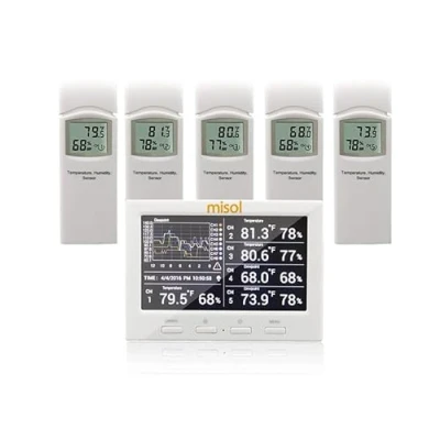 Image de MISOL Wireless Weather Station with 5 sensors, Channels, Color Screen, Data Logger, Connect to PC/Stazione meteorologica Con sensori, canali, schermo a Colori, Logger