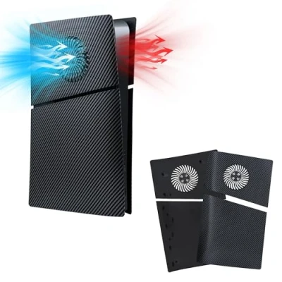 Image de Mcbazel PS5 Slim Faceplate Remplacement Plaque de Panneau Latéral Rigide ABS Housse Protection Façade Accessoires Ventilation pour Playstation 5 Digital Edition Fibre Carbone