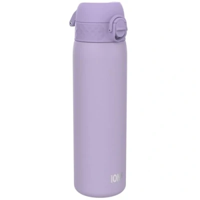 Image de Ion8 Gourde Inox, 600ml, Anti Fuite, Facile à Ouvrir, Verrouillage Sécurisé, Lavable au Lave Vaisselle, Poignée de Transport, Durable, Acier Inoxydable, Motif 3D Violet Clair