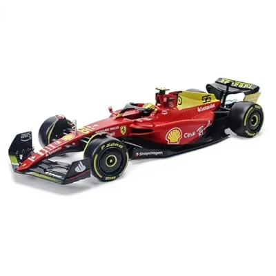 Image de HTLNUZD Bburago 2022 1/18 F1 75 #55 75e anniversaire Voiture de course Carlos Sainz Formula 1:18 en alliage statique moulé sous pression