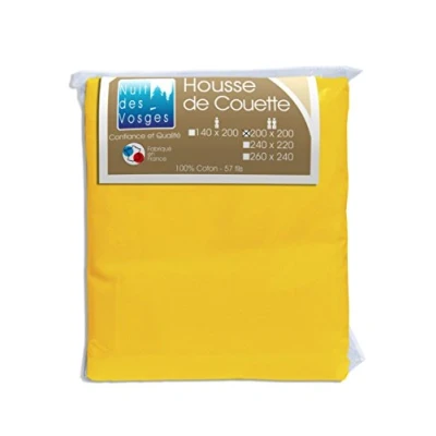 Image de Nuit des Vosges 2100822 Cotoval Housse de Couette Uni Coton Jaune 200 x cm