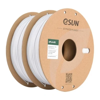 Image de eSUN Filament PLA+ 1.75mm, 3D Imprimante Haute Vitesse Précision Dimensionnelle +/ 0.03mm, 1 KG par Bobine, 2 Bobines de PLA Plus Rapide pour Imprimantes,Blanc Froid