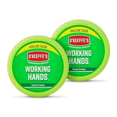 Image de O&#039;Keeffe&#039;s Working Hands Lot de 2 pots 193 g Crème pour les mains extrêmement sèches et craquelées Augmente instantanément niveaux d&#039;humidité, crée une couche protectrice empêche la