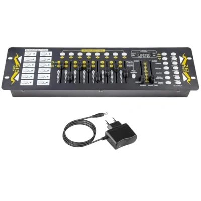 Image de Contrôleurs Lumière Pour Scène, Controleur Jeux De Lumiere DMX, 192 Canaux DMX 512 Scène DJ Light Controller Spectacles