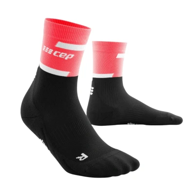 Image de CEP THE RUN Compression Socks MID CUT Women MADE IN Germany Chaussettes de sport, Femme, Taille: 34 36, Pink/black