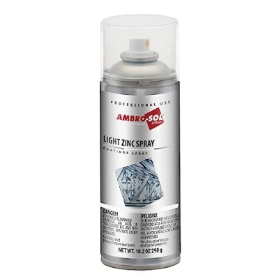 Image de Ambro Sol Z350 Zinc Clair Spray, Idéal pour Retoucher, Finir et Réparer avec une Finition Gris Surfaces Métalliques, Bouteille en Fer Blanc Recyclable à l’Infini de 400 ml