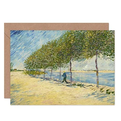 Image de Artery8 Vincent Van Gogh Langs De Seine Fine Art Greeting Card Plus Envelope Blank Inside