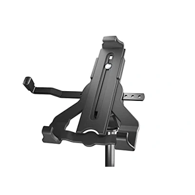 Image de K&amp;M 19744 Support pour pied de tablette PC Noir, plastique biosourcé avec filetage 3/8&quot; ou 5/8&quot;.