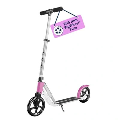 Image de HUDORA BigWheel Scooter Pure Trottinette stable en aluminium avec béquille Réglable hauteur et pliable pour jusqu&#039;à 100kg Jeunes adultes