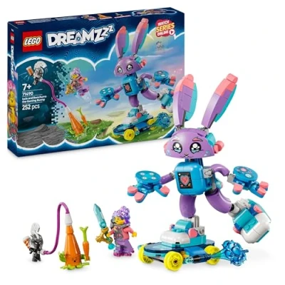 Image de LEGO DREAMZzz Izzie et Bunchurro Le Lapin Gamer Jouet de Construction 3 en 1 pour Filles dès 7 Ans Inclut Une minifigurine d’héroïne Un Cybervilain Favorise Jeu créatif 71490