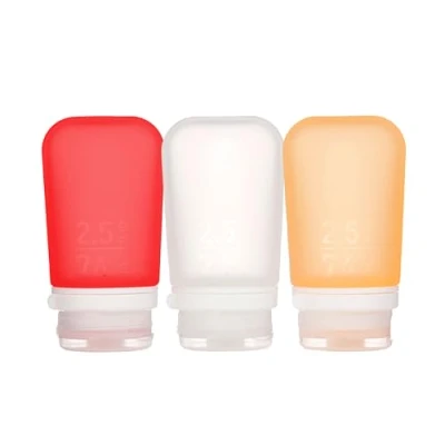 Image de Humangear GOTOOB Pack of 3 Travel Tube Medium 2.5 FLOZ/74ML (Clear/Orange/Red)