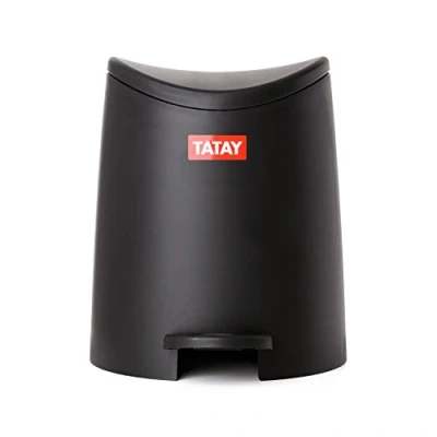 Image de TATAY Poubelle de Salle Bain, 3L Capacité, Polypropylène, Sans BPA, Black. Dimension: 19 x 21,8 22,1 cm