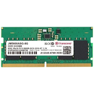 Image de TRANSCEND 8GB JM DDR5 5600 SO DIMM 1Rx16 1Gx16 Neuf