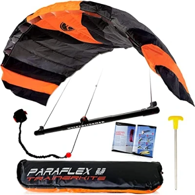 Image de Wolkenstürmer Paraflex Trainer 2.3 Aile de Kitesurf Orange Fluo 3 Lignes cerf Volant en complément Mountain Board Traction