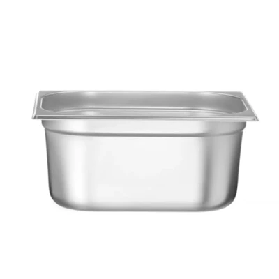 Image de HENDI Bac Gastronorme, GN 1/2, résistance thermique 40 C à 300 C, utilisable dans des fours convection, réfrigérateurs, bain maries, chafing dishes, 9.5L, 325x265x(H)150mm, inox