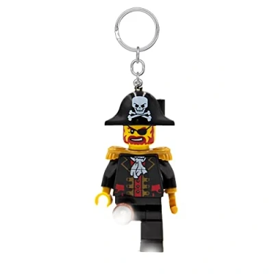 Image de Porte clés lumineux LEGO Iconic Captain Brickbeard Cadeaux pour enfants Figurine de 76 mm hauteur (KE23H) 2 piles CR2025 incluses