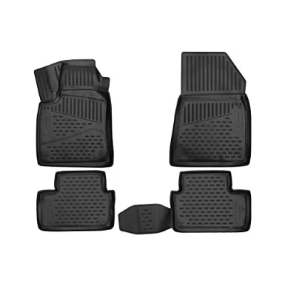 Image de Element EXP.ELEMENT3D02408210K Tapis de Sol en Caoutchouc antidérapant Premium 3D Personnalisables Renault Clio IV 2016 &gt; HB 4 Poissons Noir Ajustement mesuré au Laser personnalisé