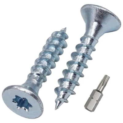 Image de SKIR&#039;CO (50 pièces) vis à bois en acier zingué 5,0 x 25 mm, tête Torx, fraisée, pour panneaux d&#039;aggloméré, entièrement filetées