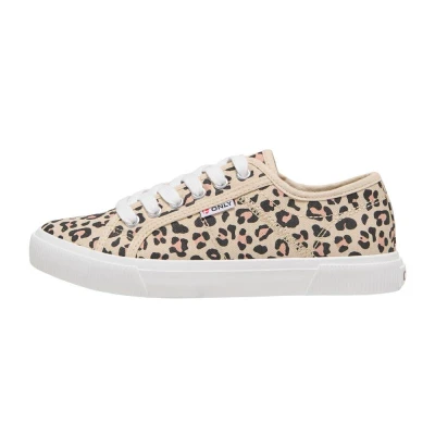 Image de ONLY Femme Onlnicola Canvas Sneaker Print Basket, Ivoire, 38 EU