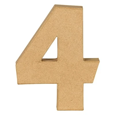 Image de Décopatch AC888C Un support en Papier mâché Brun 15,5x2,5x20 cm, Chiffre 4