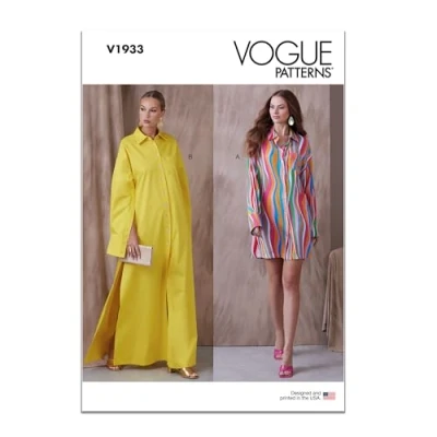 Image de Vogue Patterns V1933A5 Robe chemise pour femme A5 (34 36 38 40 42)