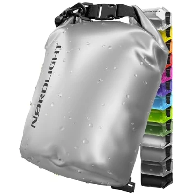 Image de Sac Étanche 15L Dry Bag (Métallique) Imperméable avec Fermeture Roll Top Et Bandoulière Natation, Plage, Canoë, Stand Up Paddle, Plongée