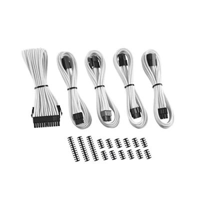 Image de Kit d&#039;extension de câble CableMod Classic ModMesh Blanc 6 câbles Gestion des