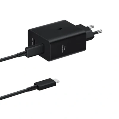 Image de Samsung Duo Quick Charge Adapter with Data Cable EP T5020X, Original USB Type C Charger Two Ports, 1 x 50 W, 25 W