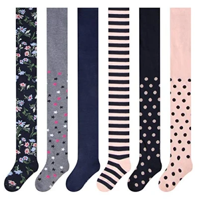 Image de L&amp;K II Ensemble de 6 Collants pour Enfants Filles, bébé Filles Motif à Rayures Pois Floraux pièces dans un 27257 86 92