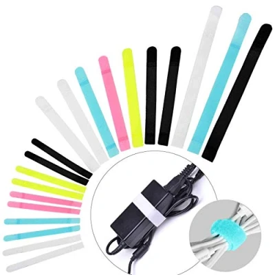 Image de Avantree 50 Attaches de Câbles Design Spécial Sangles réutilisables à Crochet et Boucle 3 Tailles Différentes pour Organiser Vos