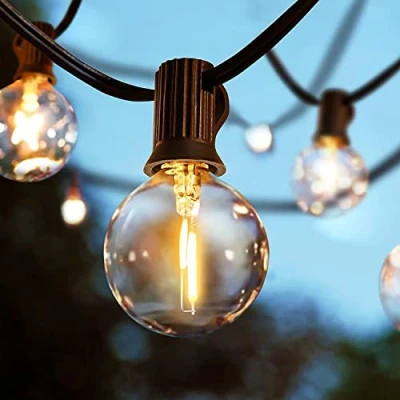 Image de Svater Guirlande Lumineuse Exterieure 7.6 Mètre LED avec 23 Ampoules Guinguette Extérieur étanche IP44 E12 Base Pour Patio Jardin Lumières de