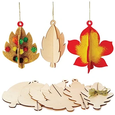 Image de Baker Ross Decorations Theme Automne en Bois Lot de 6, Objet a Peindre Enfant (FX256)