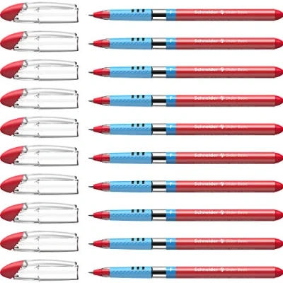Image de Schneider Slider Basic (Stylos à bille, pointe fine (F)) Lot de 10 Stylos, Encre rouge