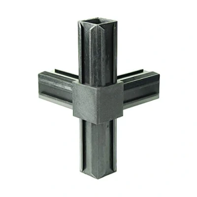 Image de Alberts 426460 Raccord XD pour tubes carrés pièce en T et une sortie supplémentaire à angle droit plastique, noir 30 x 2,0 mm kit de 10
