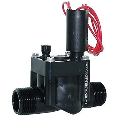 Image de Suinga Électrovanne d&#039;arrosage électrique 1&quot; 24 V PGV 100 mm Hunter. Filetage mâle. Fonctionne avec n&#039;importe quel programmateur automatique électrique, noir