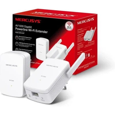 Image de MERCUSYS MP510 KIT TP Link CPL 1000Mbps WiFi Adaptateur Réseau CPL, N300Mbps, Homeplug AV2 1000Mbps, Boitier Brancher et Utiliser, Port Ethernet Gigabit, OneMesh, Fibre