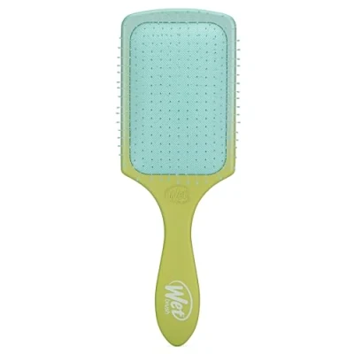 Image de WetBrush Paddle Detangler, des poils HeatFlex et Aquavents pour faciliter le séchage, une surface plus large démêle en moins de temps, les cheveux facilement, Feel Good Ombre, Vert bleu