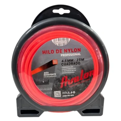 Image de Avalon Fil carré en Nylon Universel pour débroussailleuse et Tondeuse (4,5 mm x 23 m)
