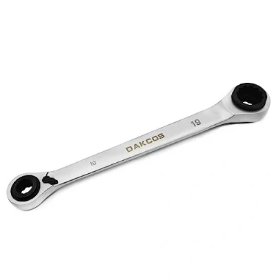 Image de DAKCOS 4 en 1 clé à cliquet 10x13mm 17x19mm Double CR V avec finition chromée mate