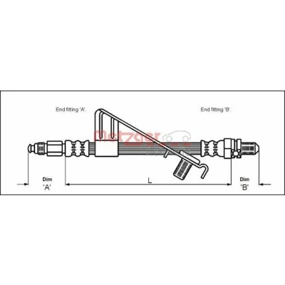 Image de METZGER 4112528 Flexible De Frein 364 M10 x 1 FORD: Fiesta 4, Puma, Mk4