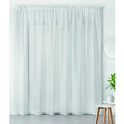 Image de LINDER Polyester Lin Voilage, Blanc, 300 x 240 cm