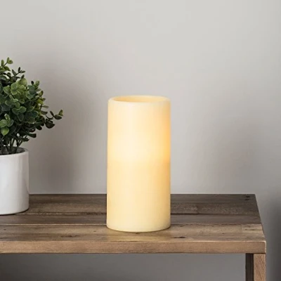 Image de Lights4fun Bougie Pilier LED en Cire Véritable à Piles avec Programmateur, 20cm