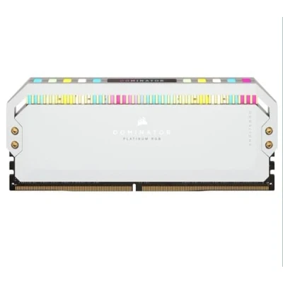 Image de CORSAIR DOMINATOR PLATINUM RGB DDR5 RAM 64Go (2x32Go) 5200MHz CL40 Intel XMP Compatible iCUE Mémoire d&#039;Ordinateur Blanc (CMT64GX5M2B5200C40W)