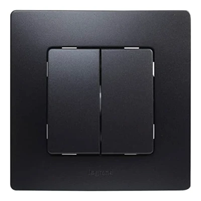 Image de Legrand 396490 NL Double commutateur Monobloc, Noir, Simple