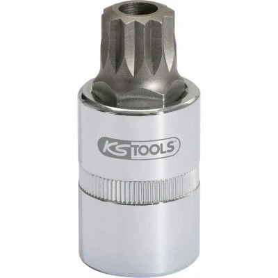 Image de KS TOOLS 911.1348 Clé à douille 1/2 DIN3120, ISO1174 M16 Acier chrome vanadium Polygone intérieur, extérieur moleté