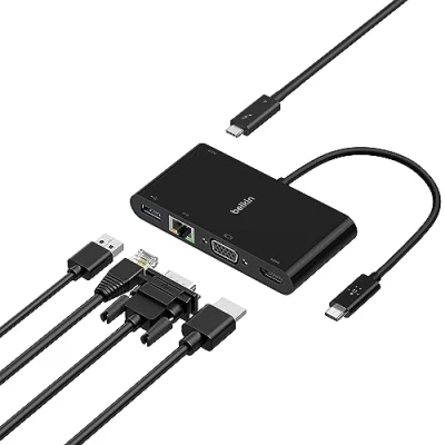 Image de Belkin AVC004BTBK station d&#039;accueil USB 3.2 Gen 1 (3.1 1) Type C Noir Neuf