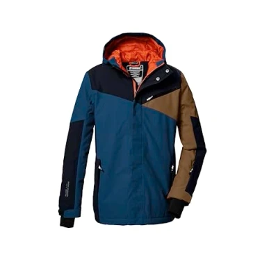 Image de killtec Garçon Veste de ski/veste fonctionnelle avec capuche et jupe pare neige KSW 387 BYS SKI JCKT, dunkel stahlblau, 152, 42077 000