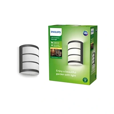 Image de Philips Mygarden, applique murale LED Python, Anthracite, 1x6W, éclairage blanc chaud 2700K