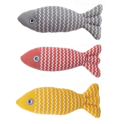 Image de KHIRY 3 Pièces Jouet pour Chat, Herbe a Chat en Forme de Poisson, Jouant À Mâcher Nettoyage des Dents